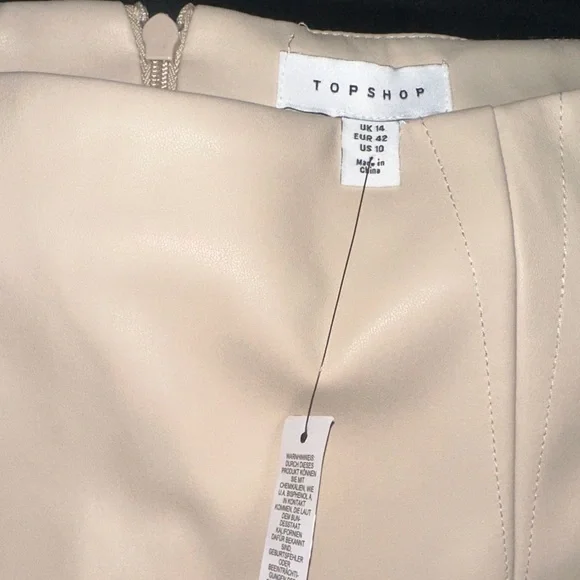 Topshop Vegan Leather Maxi Skirt in Cream - Picture 4 of 4